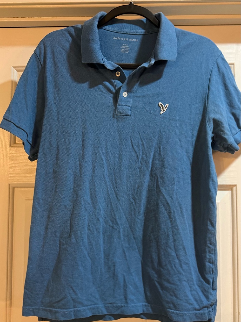 American Eagle Outfitters Light Blue Polo Shirt with Embroidered Logo